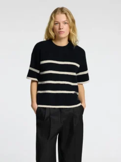 Selected Femme Maline Knit Top Dark Sapphire/Birch