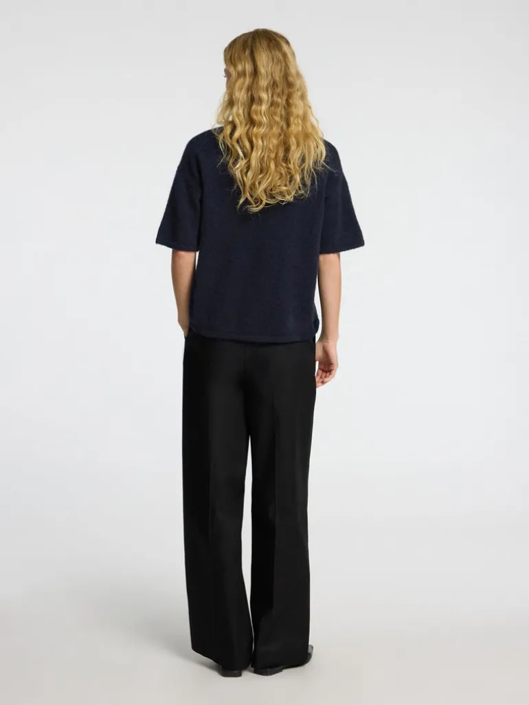 Selected Femme Maline Knit Top Dark Sapphire