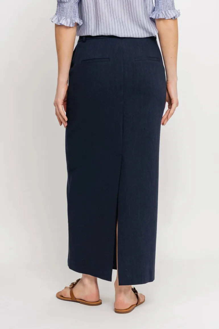Selected Femme Rita High Waist Long Skirt Dark Sapphire
