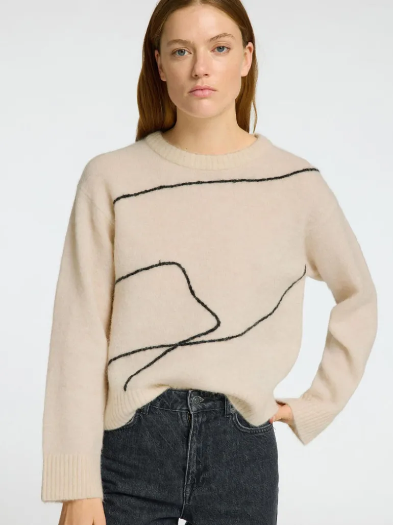 Selected Femme Sia Knit Jumper Birch/Black