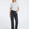 Selected Femme Striped Tee White/Black