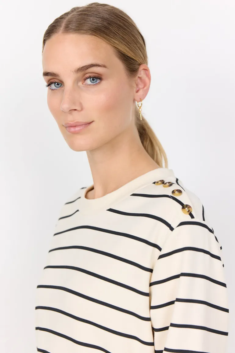 Soya Concept Barni 26 Striped Sweatshirt Cream