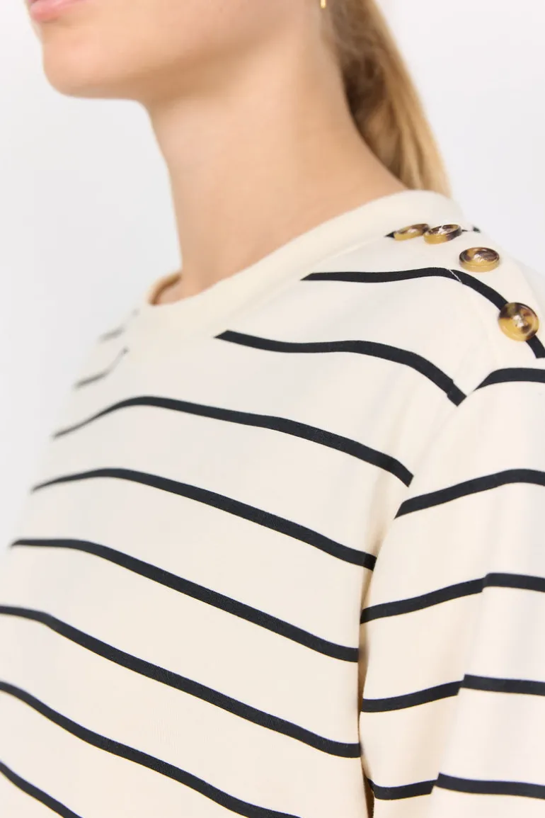 Soya Concept Barni 26 Striped Sweatshirt Cream