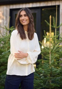 Soya Concept Orit 2 Shirt Polka Dot Print Cream