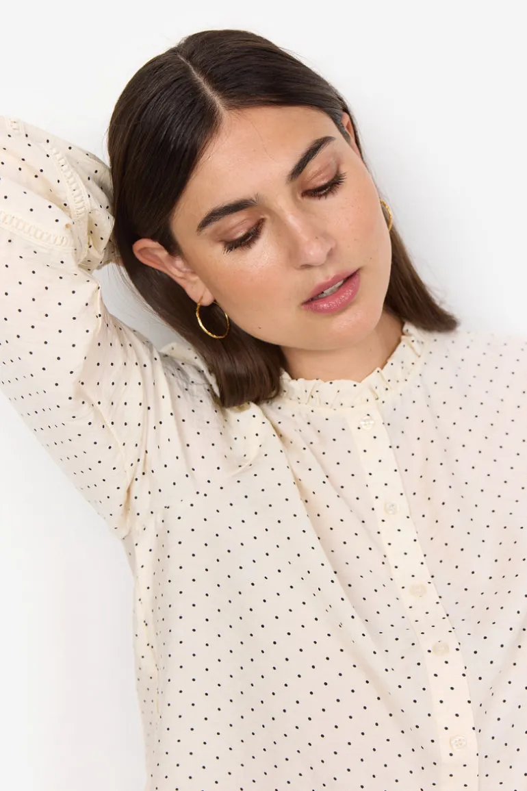 Soya Concept Orit 2 Shirt Polka Dot Print Cream