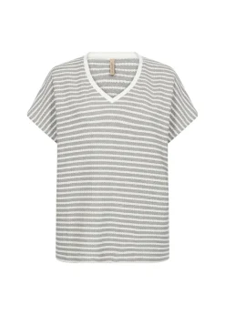 Soya Concept Pisa 1 Striped T-Shirt Grey
