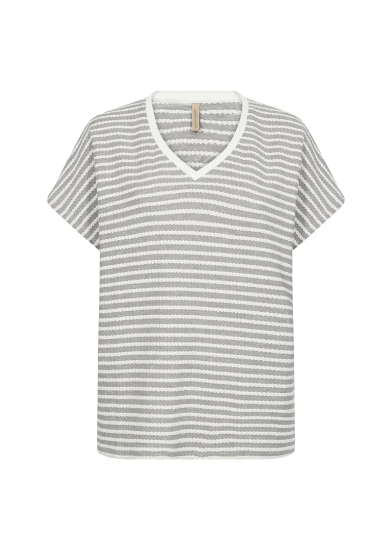 Soya Concept Pisa 1 Striped T-Shirt Grey