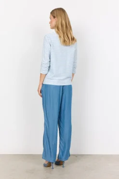 Soya Concept Pisa 2 Striped Long Sleeve Tee Light Blue