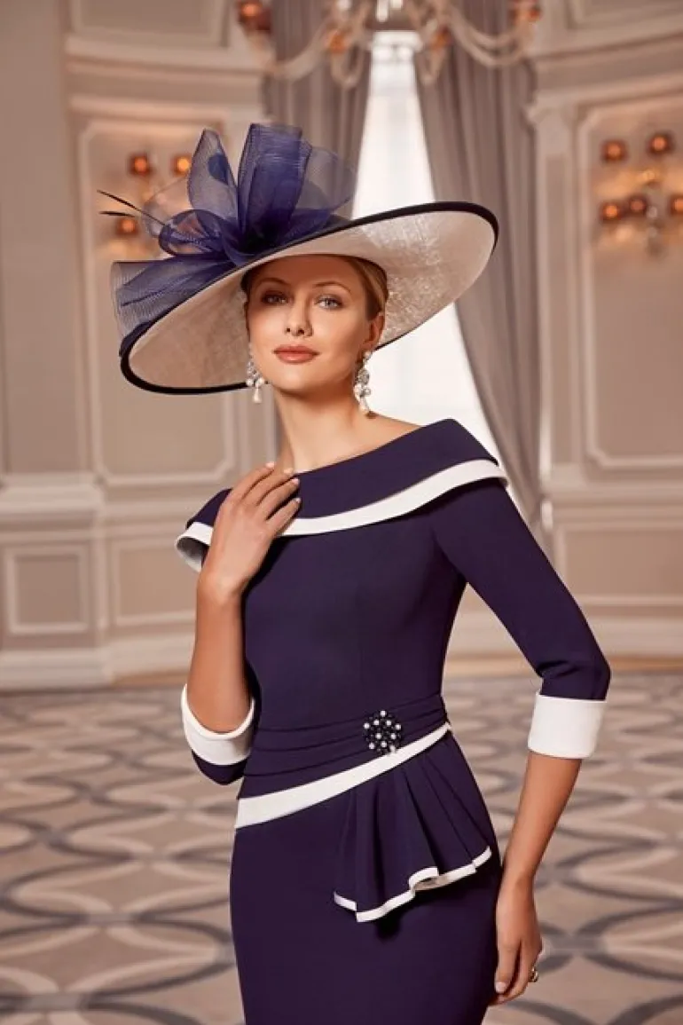 Veni Navy Ivory Dress