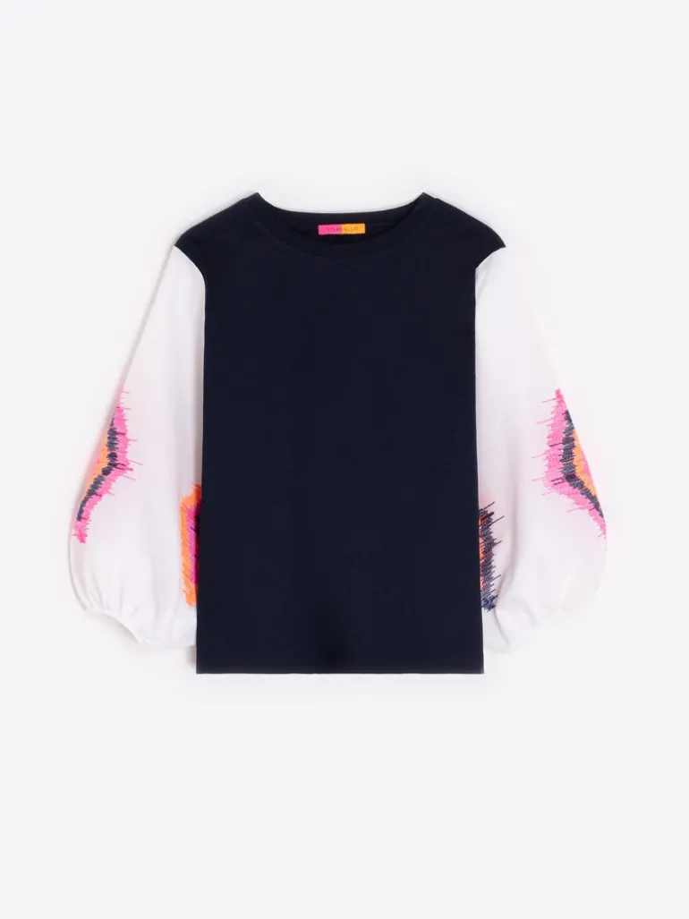Vilagallo Eugen Top With Ikat Embroidery