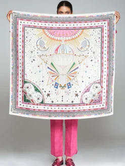 Vilagallo Hot Air Balloon Print Silk Scarf