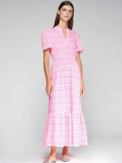 Vilagallo Leila Dress Ikat Pink Print