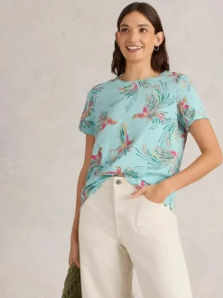 White Stuff Abbie Tee Blue Print