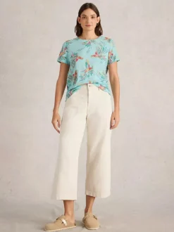 White Stuff Abbie Tee Blue Print