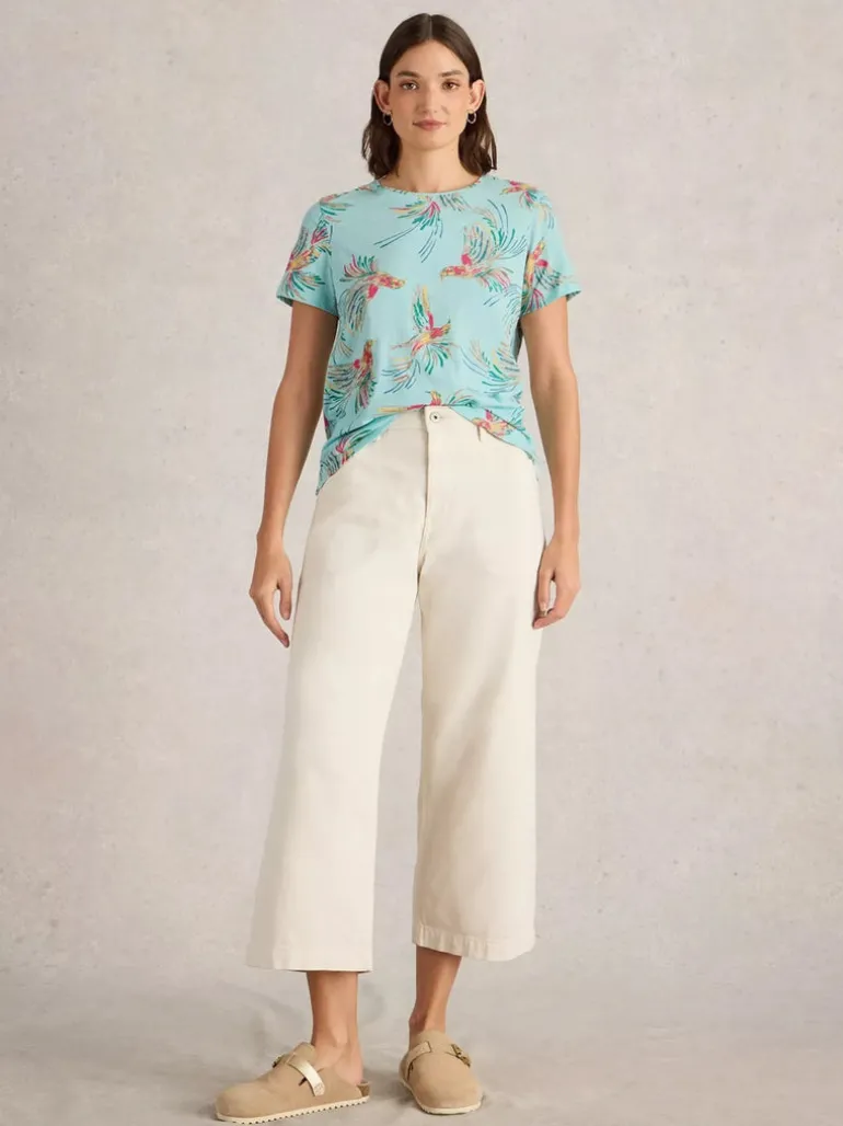 White Stuff Abbie Tee Blue Print