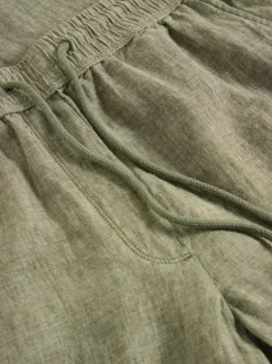 White Stuff Belle Linen Wide Leg Trouser Mid Green