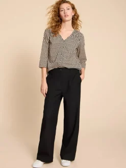 White Stuff Belle Wide Leg Trouser Pure Black
