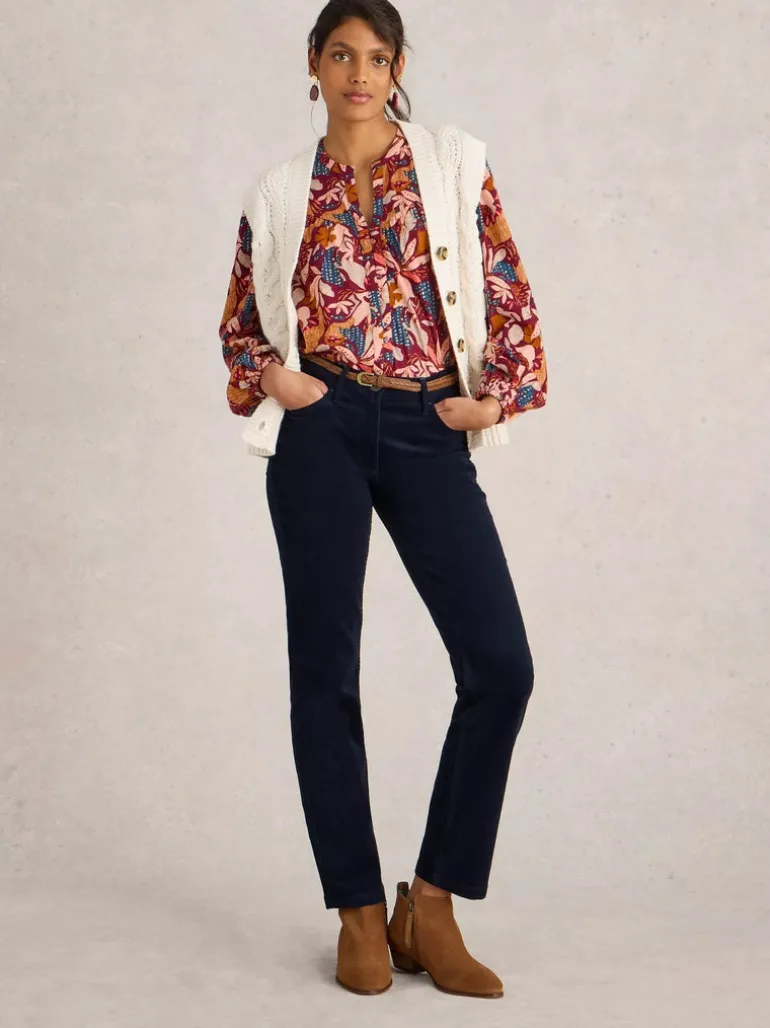 White Stuff Brooke Straight Cord Trouser Dark Navy