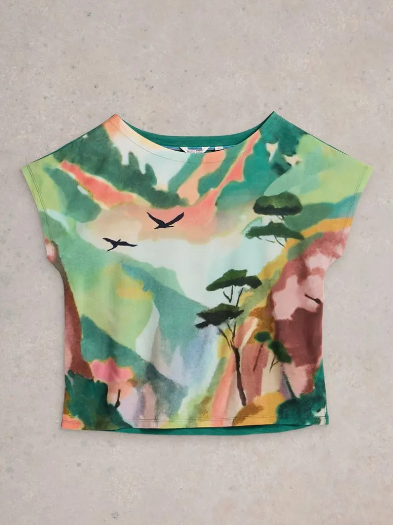 White Stuff Canyon Woven Mix Tee