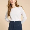 White Stuff Clara Long Sleeve Tee Bril White