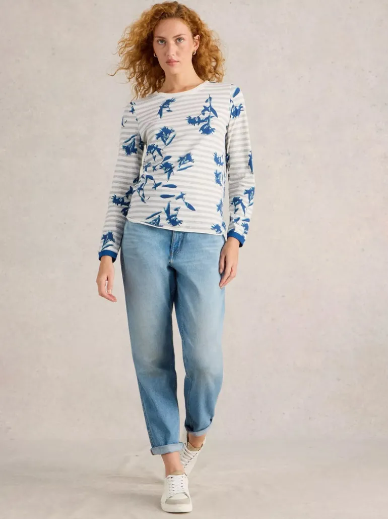 White Stuff Clara Long Sleeve Tee Nat MLT
