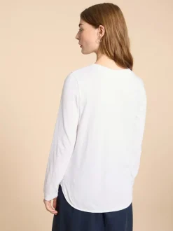White Stuff Clara Long Sleeve Tee Bril White