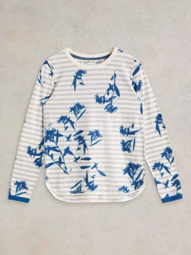 White Stuff Clara Long Sleeve Tee Nat MLT
