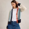 White Stuff Colourblock NEP Cardi Blue MLT
