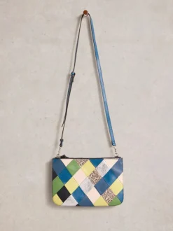 White Stuff Connie Double Pouch Crossbody Bag Blue MLT