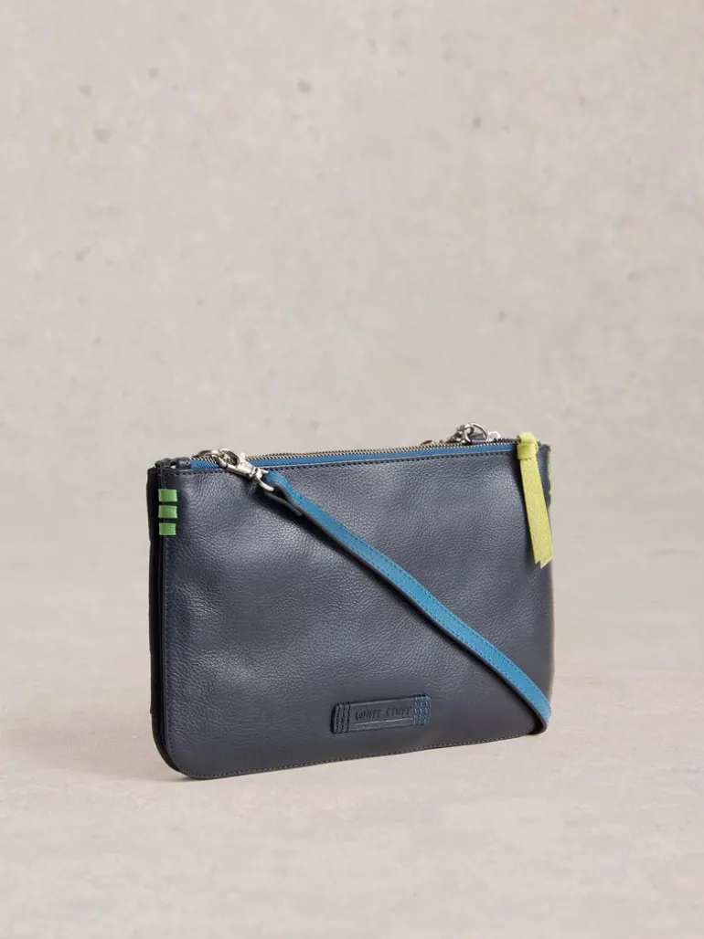 White Stuff Connie Double Pouch Crossbody Bag Blue MLT