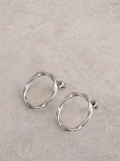 White Stuff Cynthia Round Earrings Silver