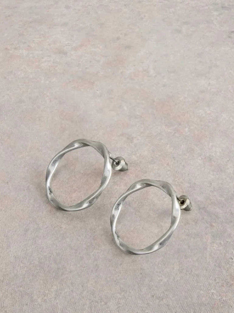 White Stuff Cynthia Round Earrings Silver