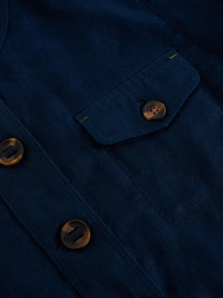 White Stuff Demi Utility Linen Jacket Navy
