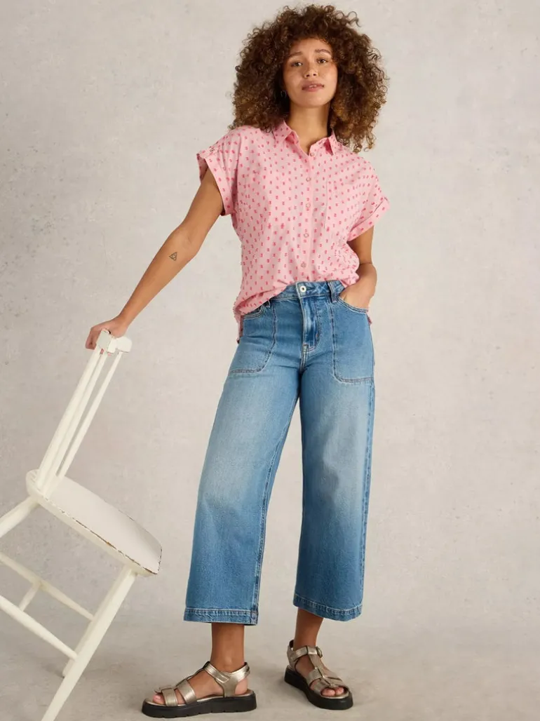 White Stuff Ellie Organic Cotton Shirt Pink MLT