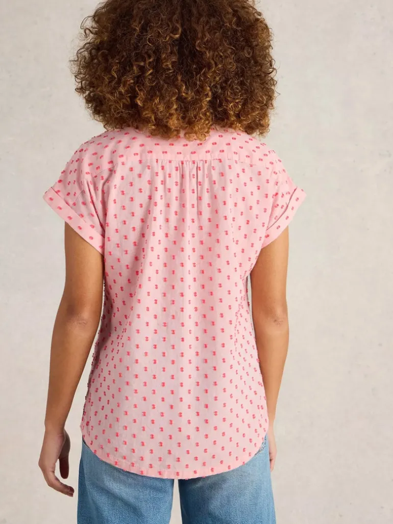 White Stuff Ellie Organic Cotton Shirt Pink MLT