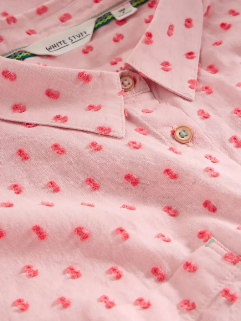 White Stuff Ellie Organic Cotton Shirt Pink MLT