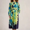White Stuff Freya Midi Dress Green Print