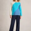 White Stuff Jana Abstract Jumper Bright Blue