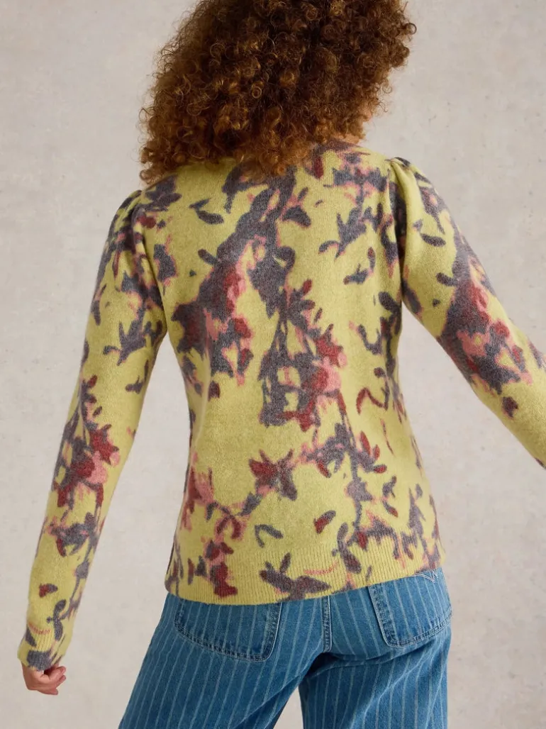 White Stuff Jodie Knit Jumper Yellow Print