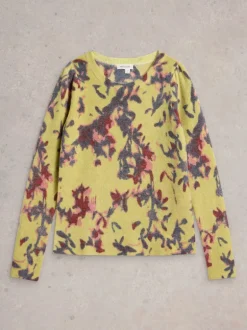 White Stuff Jodie Knit Jumper Yellow Print