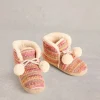 White Stuff Knitted Bootie Slipper Nat MLT
