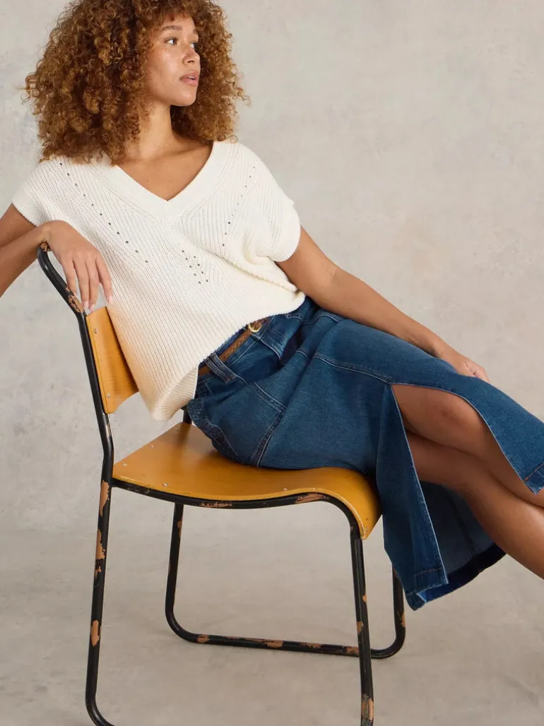 White Stuff Maren Mid Denim Midi Skirt