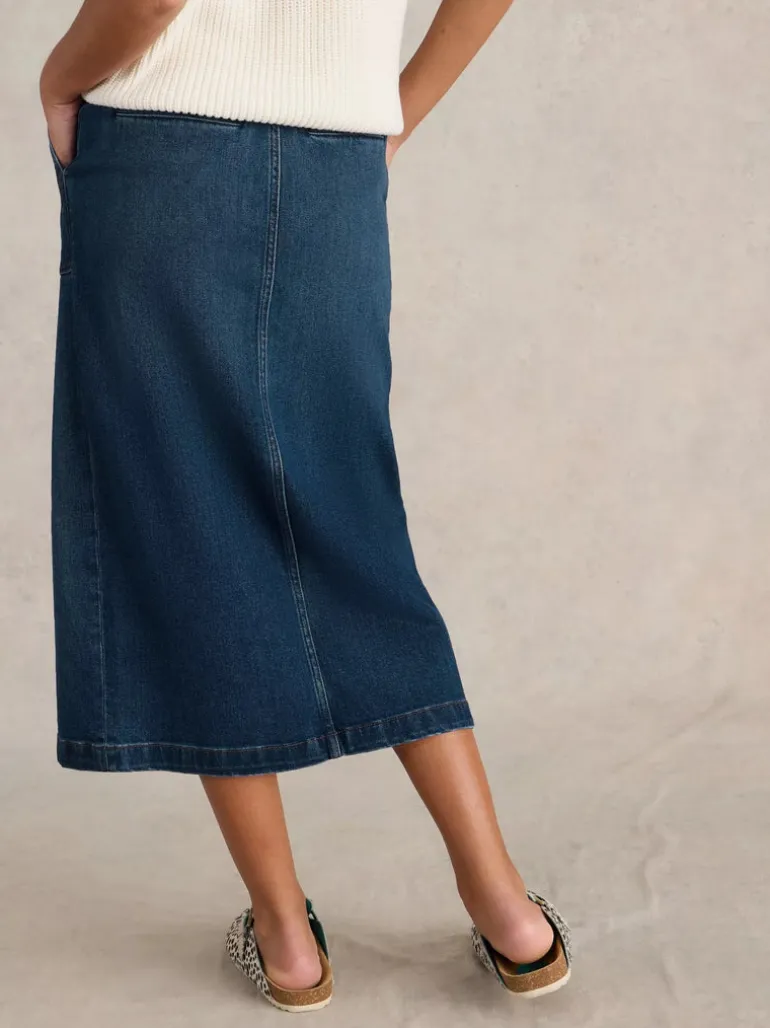 White Stuff Maren Mid Denim Midi Skirt
