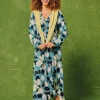 White Stuff Megan Jersey Dress Blue Print