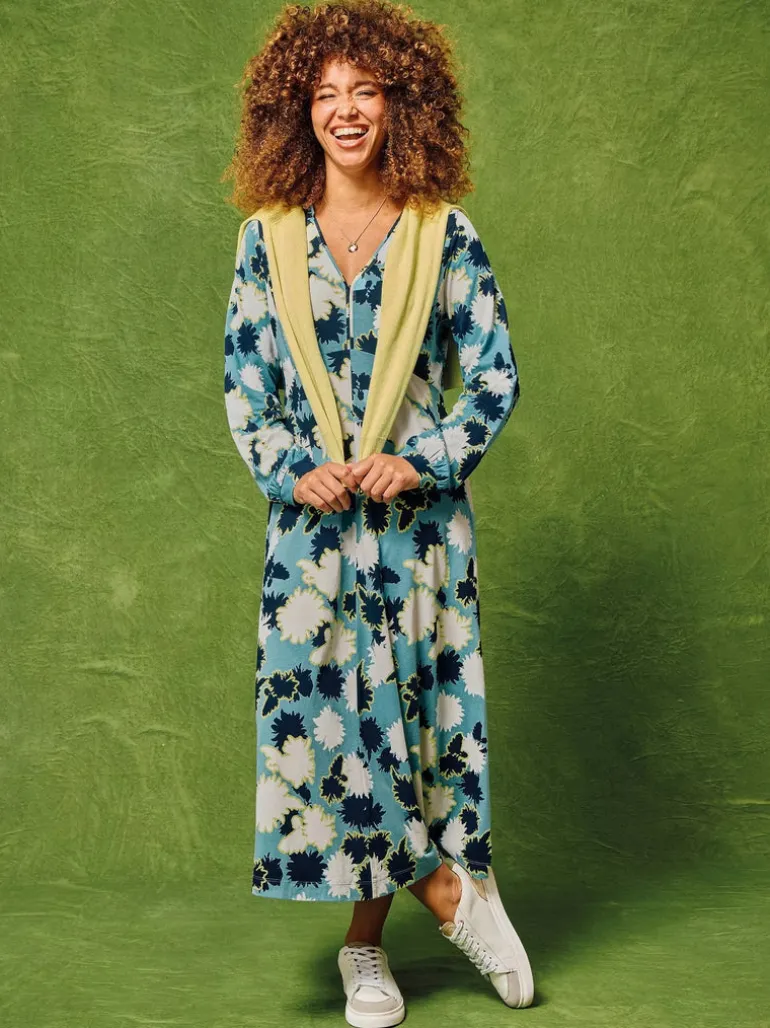 White Stuff Megan Jersey Dress Blue Print