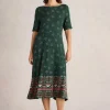 White Stuff Millie Jersey Dress Green Print