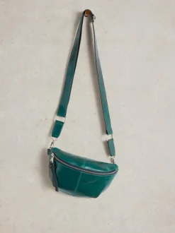 White Stuff Mini Sebby Leather Sling Bag Mid Teal