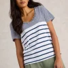 White Stuff Nadia Short Sleeve Tee Navy Multi
