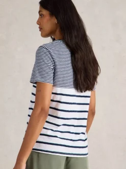 White Stuff Nadia Short Sleeve Tee Navy Multi