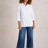 White Stuff Sophie Longline Cot Shirt Ivory MLT